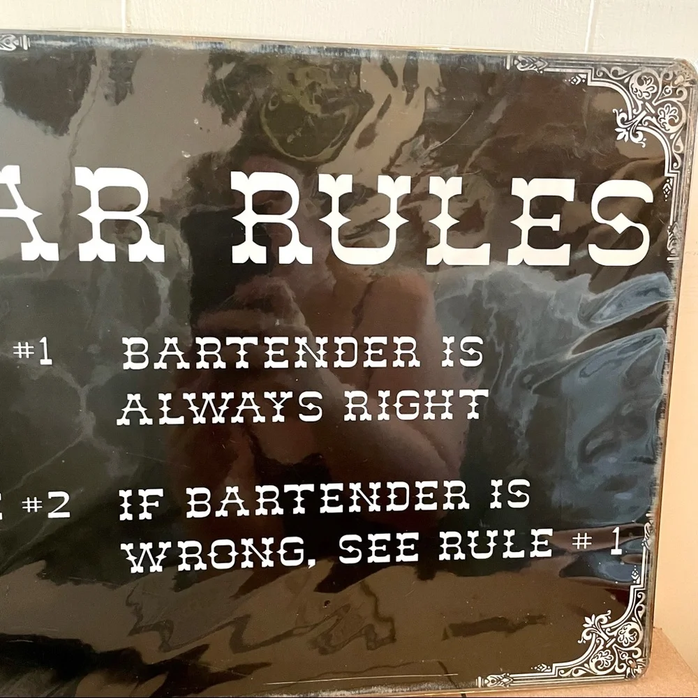 NEW Bar Rules Metal Sign